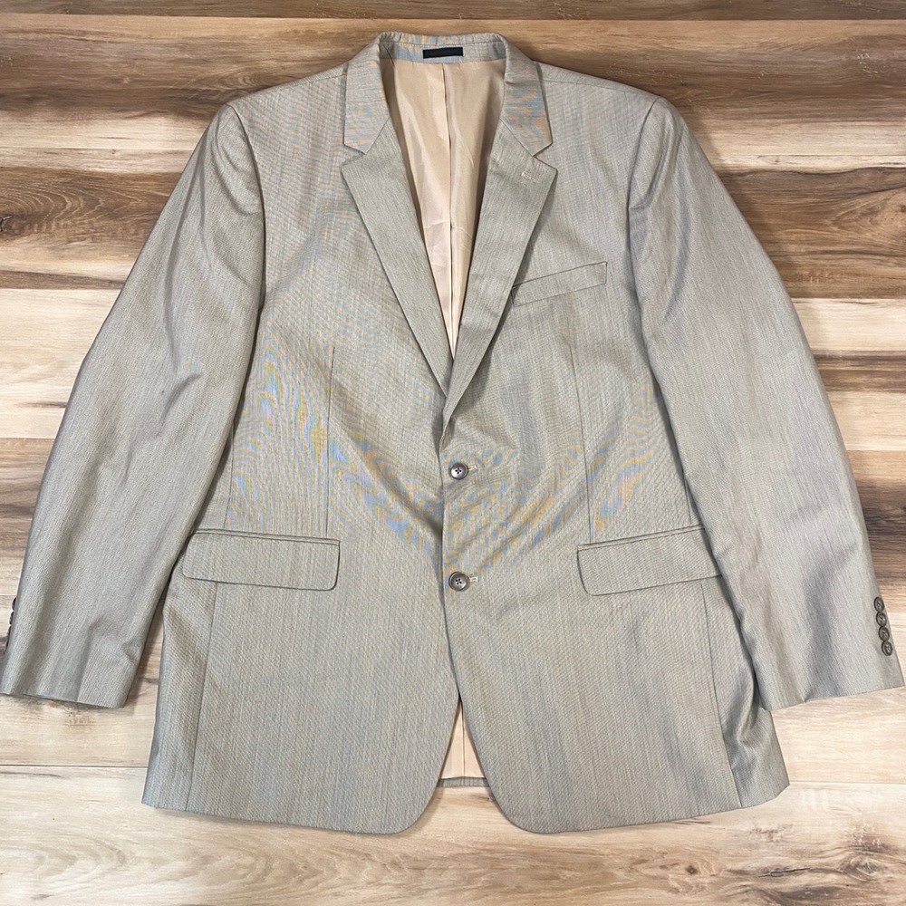 Andrew Fezza Blazer Mens 48L Gerard Tan Microstripe 2 Button Sport Coat